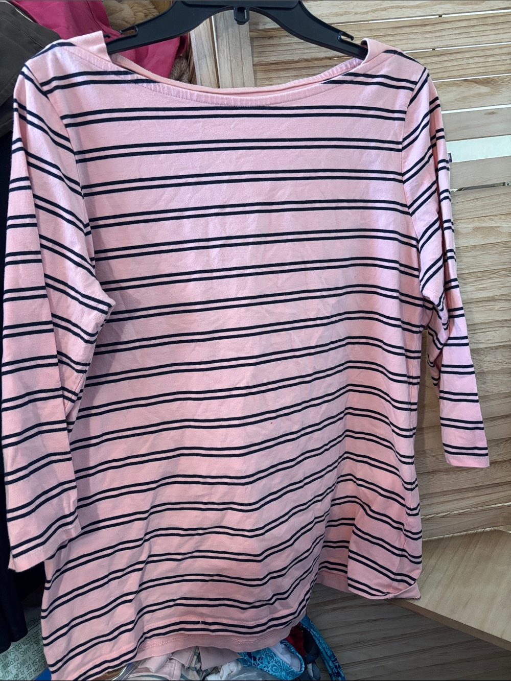 Merona Striped Pink Boatneck Women's Top XXL